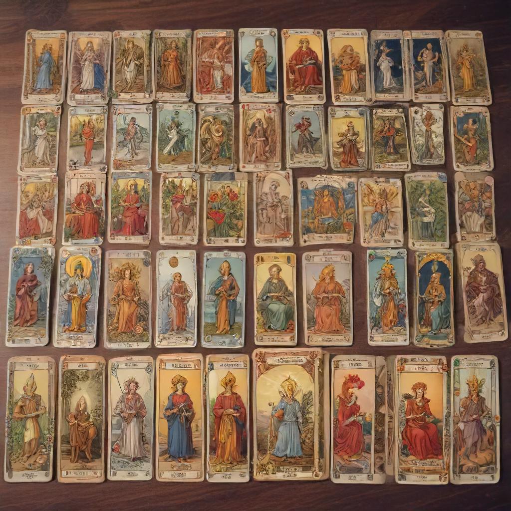 Close-up of Minor Arcana Tarot cards