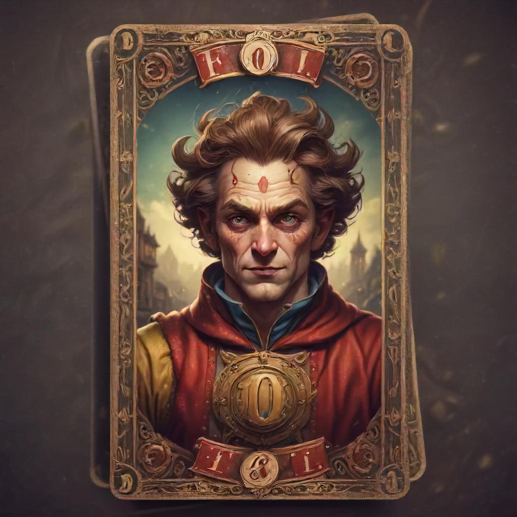 Detailed image of The Fool card highlighting the number 0