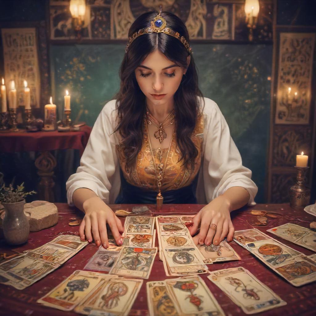 Person performing a Tarot reading with numerology references